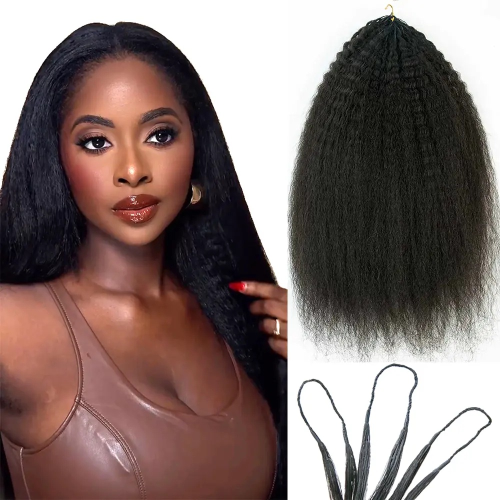 Human Hair Wigs - Düğümsüz, kıvırcık düz, tüy görünümlü, insan