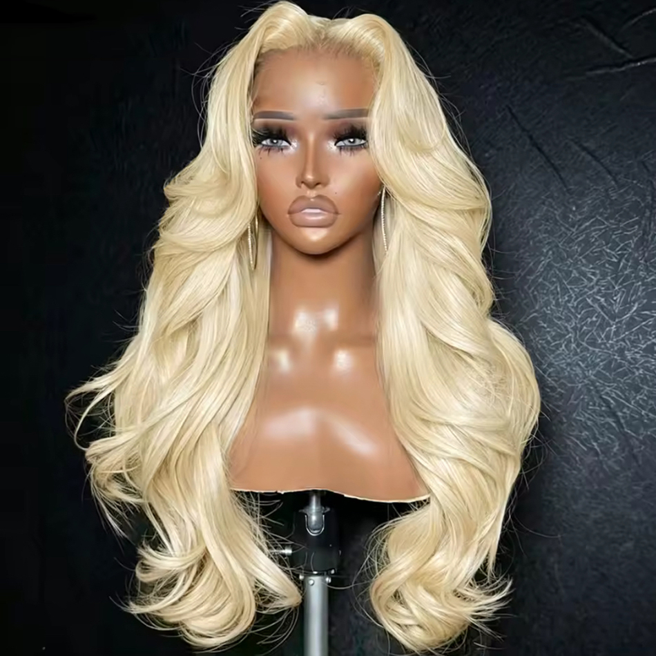 613 Blonde Body Wave Lace Front Wig - 613 13x6 Dantel Ön Peruk İnsan