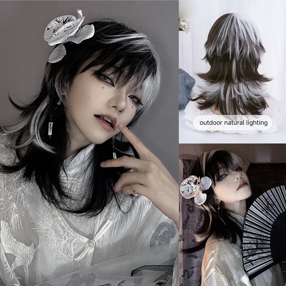 16 inç siyah ve beyaz renk sen - Synthetic Braided Wigs For Black Women incelemesi ve fiyatı