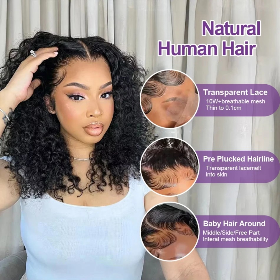 Yapıştırıcı Gerektirmeyen Kısa - Hd Lace Frontal Wig Human Hair Pre Plucked incelemesi ve fiyatı